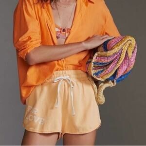 Anthropologie Daily Practice Peach Orange For Love Jersey Knit Shorts S